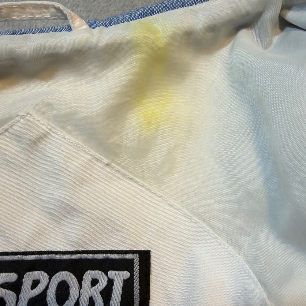 Vintage Colorblock‎ Windbreaker Jacket White Blue Retro 90s Sporty Plus Size 22 - Picture 9 of 10
